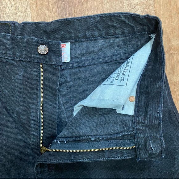 Levi's 550 Relaxed Fit Tapered Faded Black Jeans Mens 34x30 USA Made Vintage 90s - Picture 10 of 14